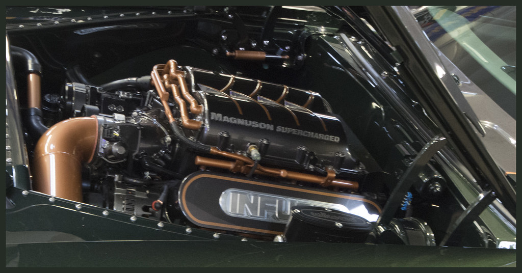 A picture of a custom car engine